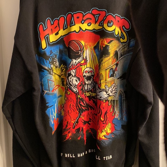 Warren Lotas “HellRazors” Basketball Hoodie . XL New - Picture 2 of 3